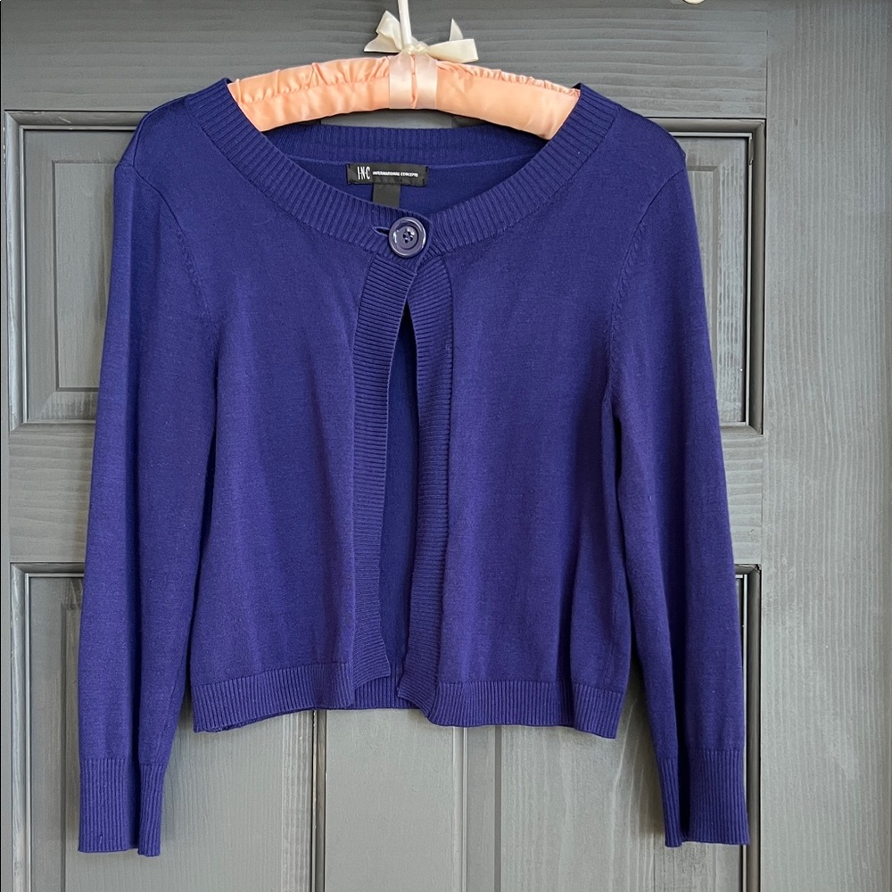 INC Women's royal blue cardigan Sweater, size small